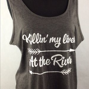 Killin My Liver At The River Women Lg TankTop NWOT